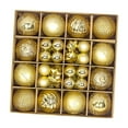 thumbnail image 1 of 44 Uds. de adornos de bolas de Navidad, conjunto de decoración de de Navidad, adornos navideños inastillables a granel para vacaciones, patio, Oro Macarena bolas colgantes de arbol, 1 of 8