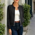 thumbnail image 5 of RRJ Women's Fall Zip Up Bomber Jackets Long Sleeve Open Front Casual Solid Outerwear, Black S, 5 of 9