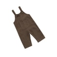 thumbnail image 3 of Cenuakty Baby Romper, Kids Solid Color V-Neck Sleeveless Jumpsuit with Pocket for Spring Fall, Khaki/Coffee/White, 0-3 Years, 3 of 9