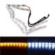 thumbnail image 1 of Kenally 2 uds 50cm-69cm coche Flexible LED blanco/ámbar DRL flujo de giro único tira de luz antiniebla luces faro 12V Bombillas para automóviles Kenally VI007217-00, 1 of 1