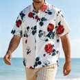 thumbnail image 5 of Yertdoel Hawaiian Shirt for Men Summer Funny Floral Printed Short Sleeve Loose Fit Button Down Beach Tops Outdoor Fashion Cozy Lightweight Casual Shirts, 5 of 5