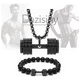 thumbnail image 4 of Collar Y Pulsera Mancuerna De Acero Inoxidable Negro, 4 of 5