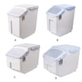 thumbnail image 2 of Methold Contenedor de almacenamiento de alimentos para mascotas, a prueba de humedad, a prueba de polillas, Base de rodillo, tapa transparente sellada, Suministros para perros Azul 10kg Methold  PT005049-04, 2 of 6