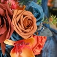thumbnail image 2 of Teal & Burnt Orange Artificial Flowers Box Set for Wedding, Christmas, Halloween, Holiday Parties, Bouquets, Boutonnieres, Table Decor & Celebrations, 2 of 6