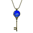 thumbnail image 1 of Collier Pendentif Clé d'Eau Hippocampe Bleu Océan, Chaîne Ornée, 1 of 3