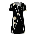 thumbnail image 4 of Drses Summer Dresses for Women 2024 Women's Fashion Printed Short Sleeve Round-Neck Mid-Calf Dress Women's Casual Dresses, 4 of 5
