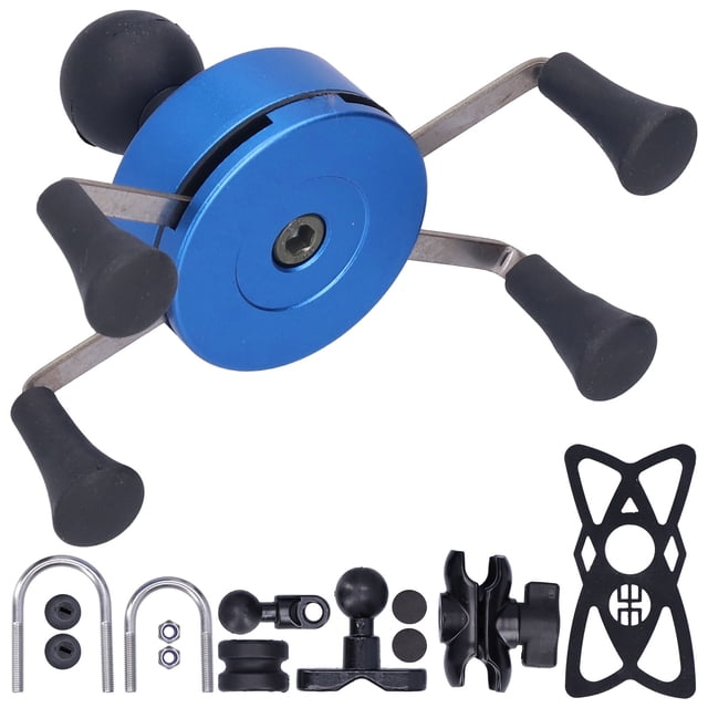 Soporte para teléfono móvil XGrip Modificación de manillar universal con 13 accesorios para IOS 7/8/SE/X/XS Xr (azul)