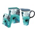 thumbnail image 2 of Cypress Home Ceramic Watercolor Floral Travel Coffee Mug, 17 ounces, 2 of 3