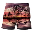 thumbnail image 5 of sunsanly Men Beach Shorts Drawstring Loose Casual 3D Design Soft Keep Cooling Polyester Coconut Tree Pattern Men Summer Shorts Beachwear, 5 of 7