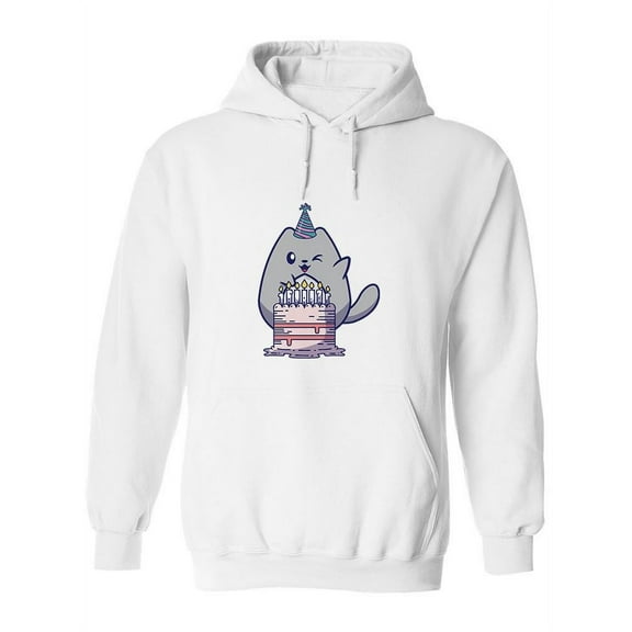 Birthday Cake Kitten Hoodie Women -SPIdeals Designs, Female x-Large
