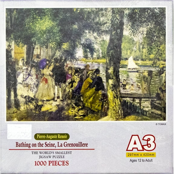 Tomax Miniature Jigsaw Puzzle - Pierre-Auguste Renoir -  Bathing on the Seine, La Grenouillere (1000 Pieces)