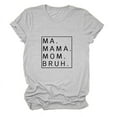 thumbnail image 3 of TYGHBN Loose Fit MA Mama Mom Bruh Letter Print Short Sleeve T Shirt Women's Athletic Tops Casual V Neck Women Womens Bulk Stripped Shirts for Women Loose Workout Shirts Women Tech Shirt Women S Tops, 3 of 3