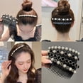 thumbnail image 2 of Crystal Flowers Comb Bangs Hair Clip for Women Braid Broken Hairpin Inserted Comb Pressure Pin Girls Hair Accessories Jewelry, 2 of 9