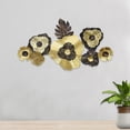 thumbnail image 1 of Handmade 100% Iron Floral Pattern Gold Black 58 x 24 Inches Metal Wall Décor, 1 of 6