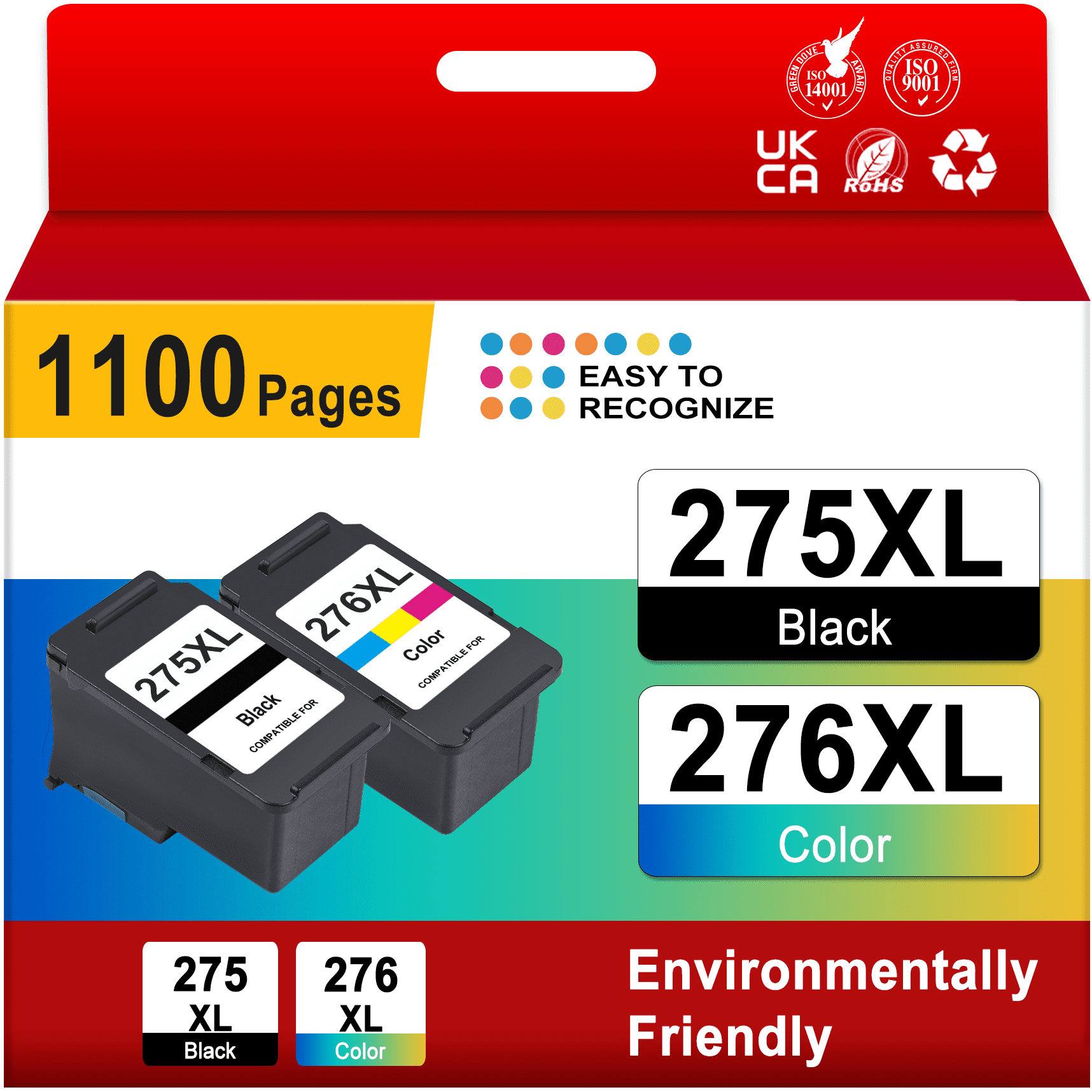 Canon PG-275XL Black and CL-276XL Color Ink Cartridge for PIXMA