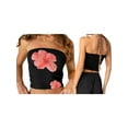 thumbnail image 2 of Rdhnmea Women's Tube Tops Floral Print Boat Neck Bandeau Tanks Backless Shirts Strapless Summer Tank Tops Sleeveless Blouse, 2 of 8