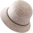 thumbnail image 4 of CoCopeaunts Women Bucket Hat with Small Beads Decorate Vintage Solid Color Faux Wool Felt Hat Winter Warm Church Bowler Hat, 4 of 8