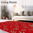 thumbnail image 2 of ODIKA 2'x3' Machine Washable Non-Slip Area Rug, Enchanted Evergreen Bough Seasonal Entrance Welcoming Path High Traffic Rug with Pad, Red, 622389, 2 of 8
