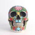 thumbnail image 1 of 1Ps artesanía de resina estatua de calavera y escultura estatua de jardín escultura joyería de calavera creatividad colorida estatua de escultura artística DIY Rojo Verde MX-0130969FYD, 1 of 4