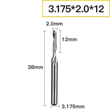 

Shank diameter 3.175mm single edge spiral milling cutter CNC engraving end mill