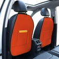 thumbnail image 3 of Xecao Orange Pattern Car Seat Back Protector 2 Pack Large Capacity Pocket, Kick Mats Back Seat Protector, 3 of 8