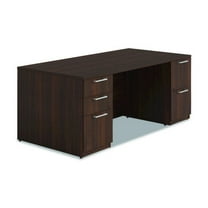 Alera Seville Series Double Pedestal Desk, 72" x 36" x 29", Mahogany