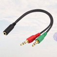thumbnail image 3 of HLONK Female to 2 Male Headset Splitter Cable Computer Headphones Microphone Adapter Convertors, 3 of 7