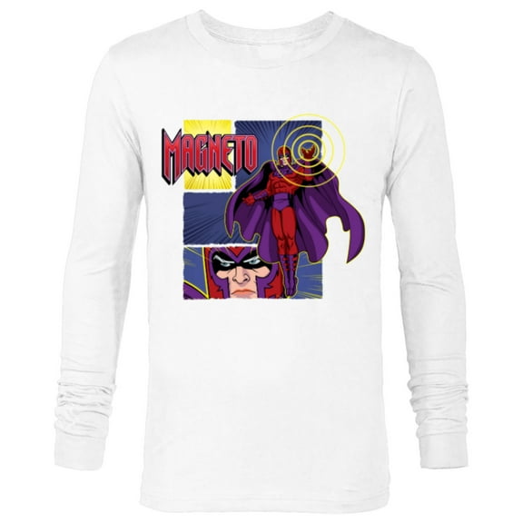 Marvel Studios X-Men ’97 Magneto Super Villain and Logo- Long Sleeve T-Shirt for Men - Customized-White