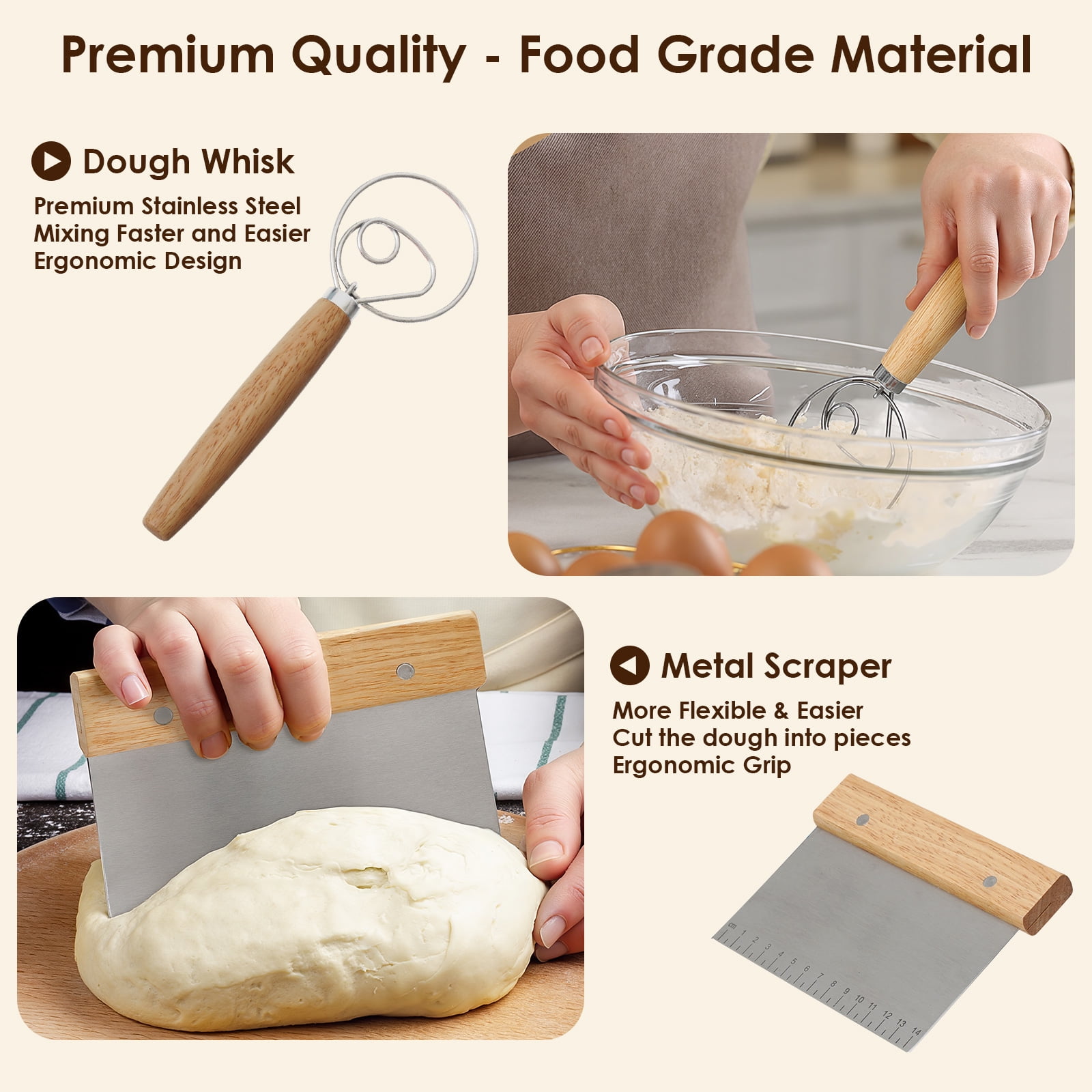 Banneton Bread Proofing Basket Sourdough Bread Baking Supplies with 9 Inch Round 10 Inch Oval Banneton Baskets