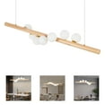 thumbnail image 6 of 7-Lights Gold Globe Chandelier Glass Globe Pendant Light, White Glass Shade Brass Linear Hanging Lighting Fixtures Pendant Light Fixture for Kitchen Island Bedroom, 6 of 8