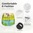 thumbnail image 6 of Lsque Two Frogs Are Sitting On Water Lilies Printed Women's Running Shorts with Liner Pockets,Elastic Quick Dry Workout Athletic Gym Yoga Shorts,Womens High Waist Shorts-Small, 6 of 9