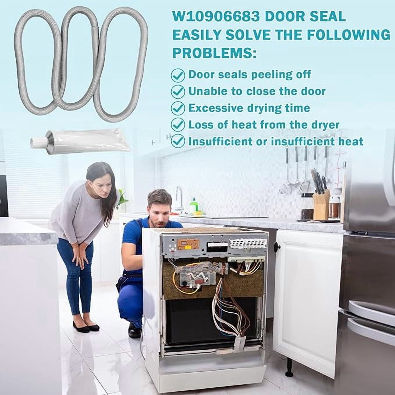 Upgraded W10906683 Dryer Door Seal Part Compatible with Some Maytag Crosley Whirlpool and Kenmore Dryer Door Seal