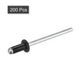 thumbnail image 3 of Unique Bargains Rivets Aveugles Tête Ronde Plate en Aluminium de 3,2 Mm x 7 Mm, Pack de 200 Noir, 3 of 5