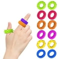 thumbnail image 1 of 12Pcs Kids Textured Sensory Rings, Silicone Stress Toys Calming Bulk, Portable for Classroom Library Airplane, Classroom Prizes Easter Stuffers, 1 of 1