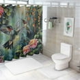 thumbnail image 7 of Orinice Spring Hummingbirds Flowers Shower Curtain - Floral Birds with Tropical Blossom Leaf Bath Shower Curtain Spring Summer Nature Plant Bathroom Curtain Set with Hooks  69x72, 7 of 7