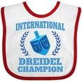 thumbnail image 3 of Inktastic Dreidel Champion Hanukkah with Blue Laurels Boys or Girls Baby Bib, 3 of 4