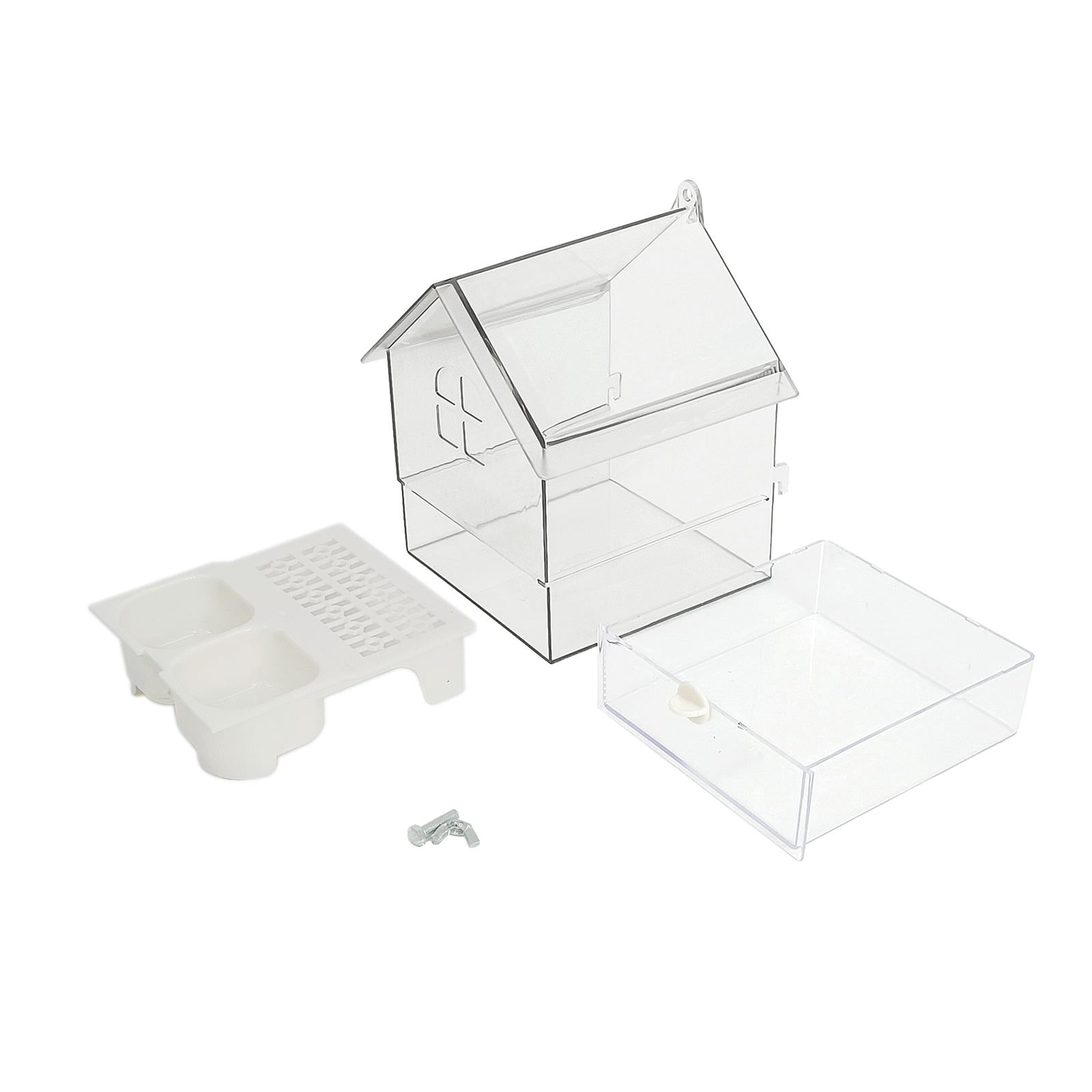 Bvdfgk Bird Cage Feeder with Drawer Hanging Bird Bath for Parrot Parakeets Lovebird