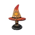 thumbnail image 2 of PoyoKee Halloween Decorations - Witch Hat Lamp, Gothic Stained Glass Night Light, Witch Resin Desk Lamp for Book Shelf Mantel Halloween Indoor Decor, 2 of 7