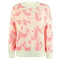 thumbnail image 5 of Lovskoo 2024 Sweaters for Women Trendy Casual Round Neck Long Sleeve Print Comfy Sweater Pink, 5 of 5
