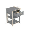 thumbnail image 5 of CLEARANCE! Modern Wooden Nightstand with Storage Drawer and Two-Tier Shelves for Living Room/Bedroom,Gray, 5 of 9