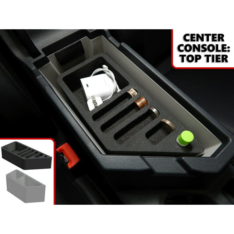 Red Hound Auto Full 3 Piece Vehicle Organizer Center Console Glove Box  Inserts Compatible with Volkswagen VW Jetta 2019 Black Anti-Rattle 