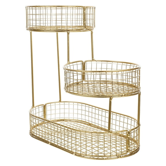 3 Tier Fruit Basket Vegetables Bowl Large Capacity Organizer for Kitchen Living Room Holds Bread Snacks 1 Set