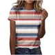 thumbnail image 1 of Blusa de manga corta con estampado de cuello redondo informal para mujer a la moda, Tops de verano Fridja ghk4860, 1 of 5