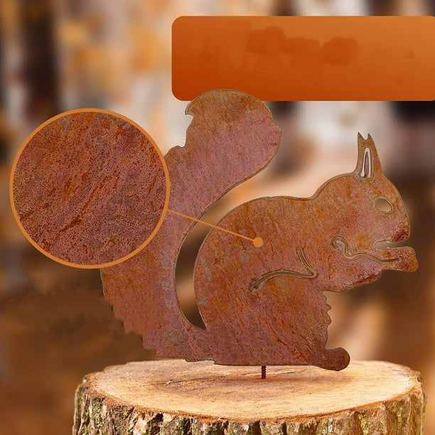 ShenMo écureuil rouillé pour l'arbre, décoration de jardin, patine rouillée  naturelle, Patio jardin ferronnerie faire brodé écureuil Art pendentif