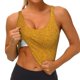 thumbnail image 3 of Fotbe Gold Glitter Sujetador Deportivo Largo sin Aros para Mujer con Almohadillas y Soporte Medio, Transpirable y Absorbente, Camiseta Tipo Chaleco o Tank Top-Small, 3 of 8