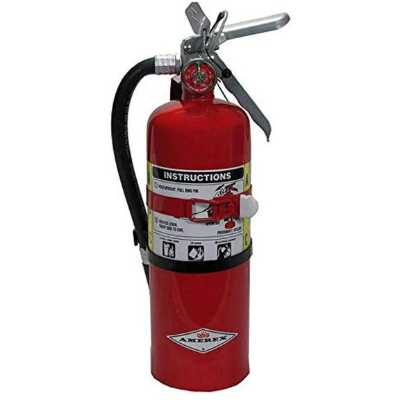 Amerex B500T, 5lb ABC Dry Chemical Fire Extinguisher with Aluminum Valve & Wall Bracket CA2