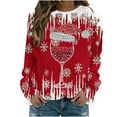thumbnail image 2 of Craaazy Women's Long Sleeve Christmas Shirts Crewneck Santa Fashion Tops Gifts, 2 of 8