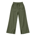 thumbnail image 5 of Ozmmyan Wide Leg Sweatpants for Womens Corduroy Drawstring Elastic Waist Flare Trousers with Pockets Split Hem Fall Winter Casual Solid Color,S-2XL, 5 of 6