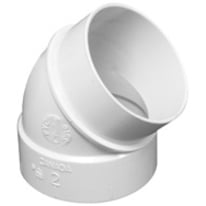 PVC 45 Degree Spigot, White, Pipe Fittings