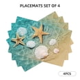 thumbnail image 3 of Placemats Set of 4 / 6, Starfish Seashell Summer Beach Placemats for Dining Table Indoor/Outdoors Heat Resistant Washable Placemats 18" x 12", 3 of 8